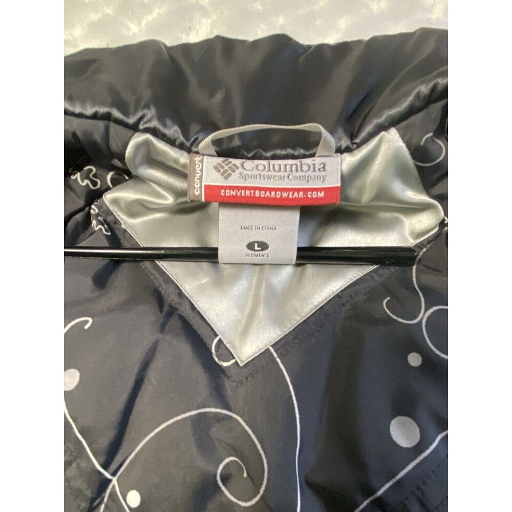 Columbia Convert Boardwear Jacket Women Large Gray Silver Zip Pockets Drawstring - Picture 9 of 15